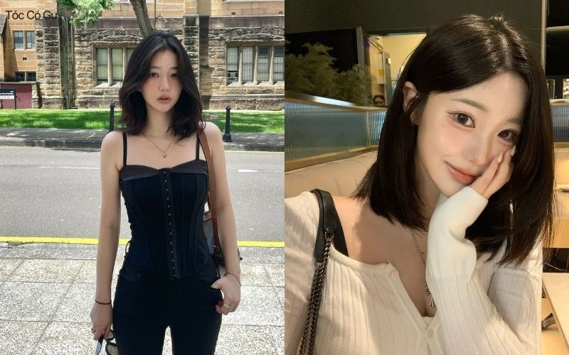 15+ kiểu tóc ngang vai đẹp hack tuổi, trẻ trung, hot nhất 2026 Tóc ngang vai rẽ ngôi giữa trưởng thành