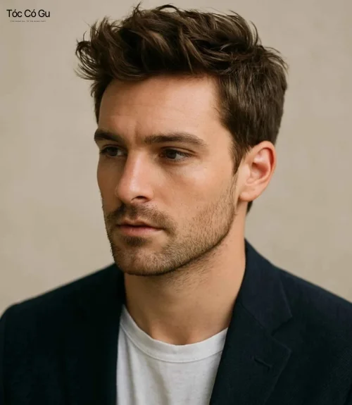 Textured Quiff: Kiểu tóc nam phồng tự nhiên hot hiện nay Messy textured quiff nam với hiệu ứng tóc rối tự nhiên