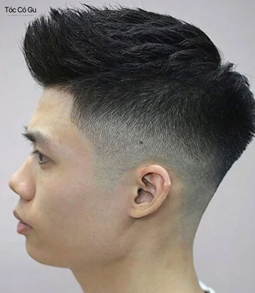 Kiểu tóc nam ngắn mặt tròn drop fade