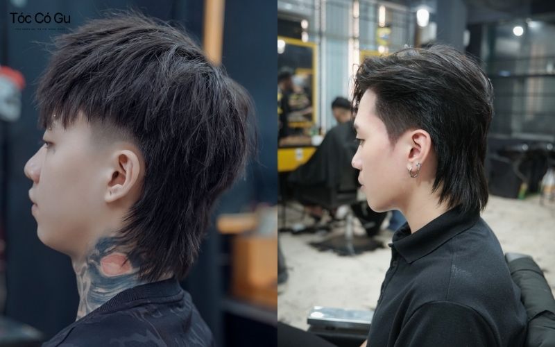 Tóc mullet layer nam mặt tròn