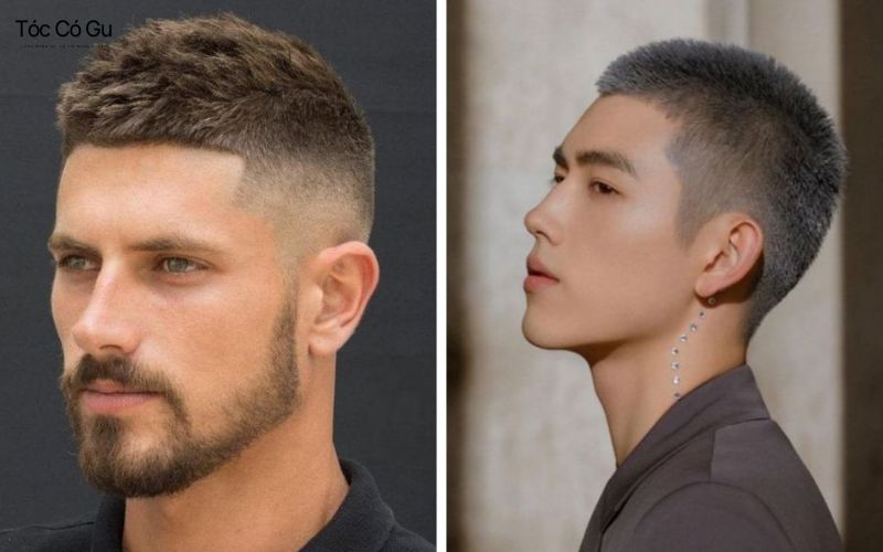 Crew Cut có mái dành cho nam trán cao