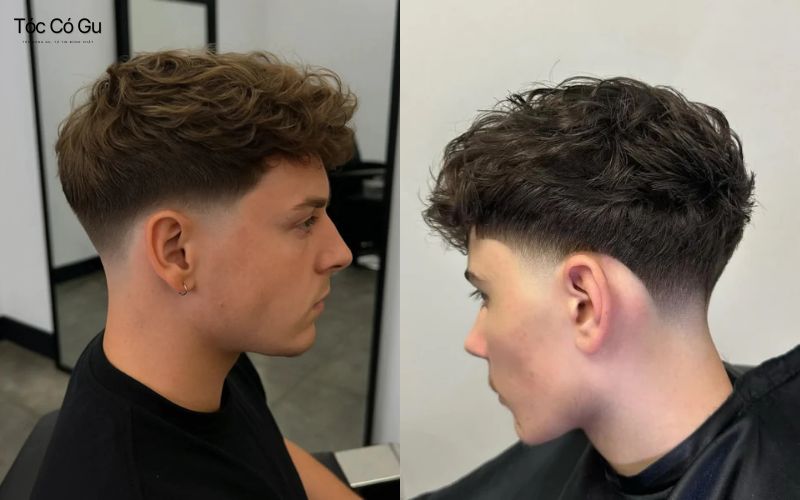 5 kiểu tóc xoăn cho nam mặt tròn đẹp cực chất, không lo mặt to Loose Perm kết hợp Taper Fade giúp mặt tròn che khuyết điểm hiệu quả