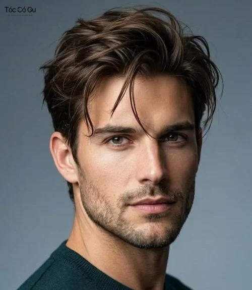 Kiểu tóc Side Part Messy Quiff 