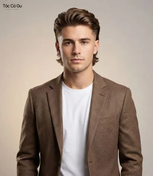 Tóc Side Part là gì? Top 10 kiểu tóc Side Part quốc dân hiện nay Nam giới để tóc Side Part mullet, phần mái vuốt phồng và đuôi tóc dài chạm gáy.
