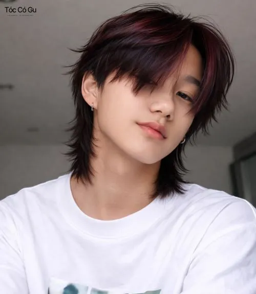 20+ kiểu tóc mullet nam cá tính, thời thượng và hot nhất 2026 Mẫu tóc mullet Wolf Cut nam ngắn nhuộm highlight đỏ mận cực chất cho các chàng trai cá tính