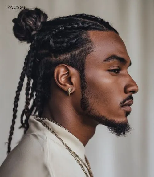 15+ kiểu tóc Man Bun đẹp phong trần, cực chất cho nam giới Tóc man bun braid tết sát da đầu cho nam.