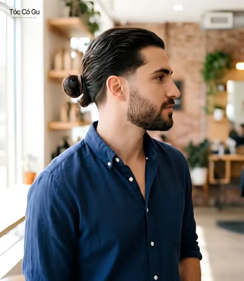 15+ kiểu tóc Man Bun đẹp phong trần, cực chất cho nam giới Kiểu tóc man bun buộc thấp đơn giản cho nam.