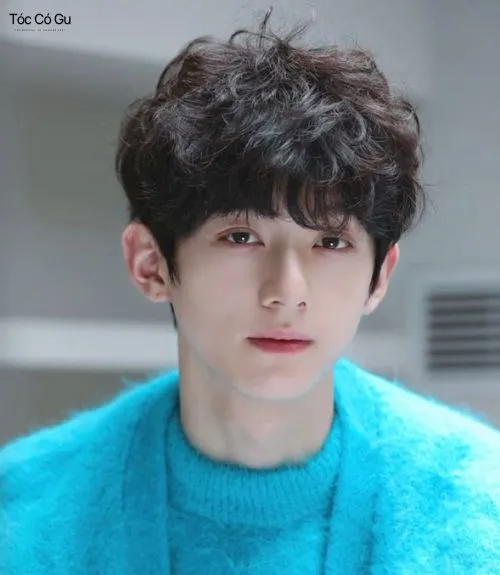 Top 10+ kiểu tóc uốn ruffled cho nam cool ngầu, cực chất Tóc nam uốn ruffled rối phồng đen tự nhiên với tạo kiểu uốn lượn nhẹ nhàng, mang lại vẻ trẻ trung cho mẫu áo xanh