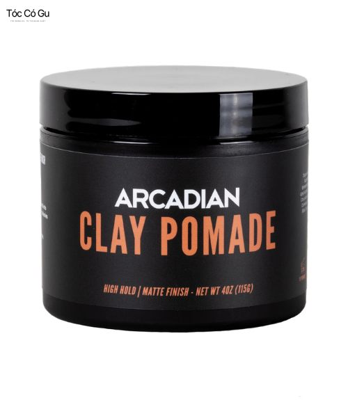 Clay Pomade là gì? Đặc điểm, công dụng và cách chọn phù hợp Arcadian Clay Pomade có nền gốc nước, tạo hiệu ứng bóng mờ