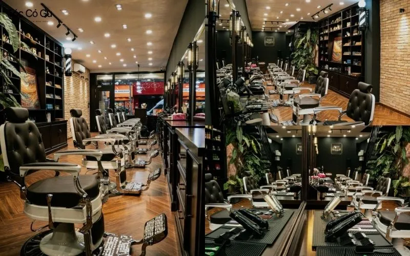 Tiệm tóc Tony Barber House: Địa chỉ, dịch vụ và bảng giá Không gian tiệm cắt tóc ấn tượng với tone màu trầm