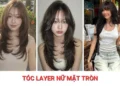 10 kiểu tóc layer nữ mặt tròn béo đẹp che khuyết điểm hiệu quả Tóc layer nữ mặt tròn ngang vai kết hợp mái bay trẻ trung